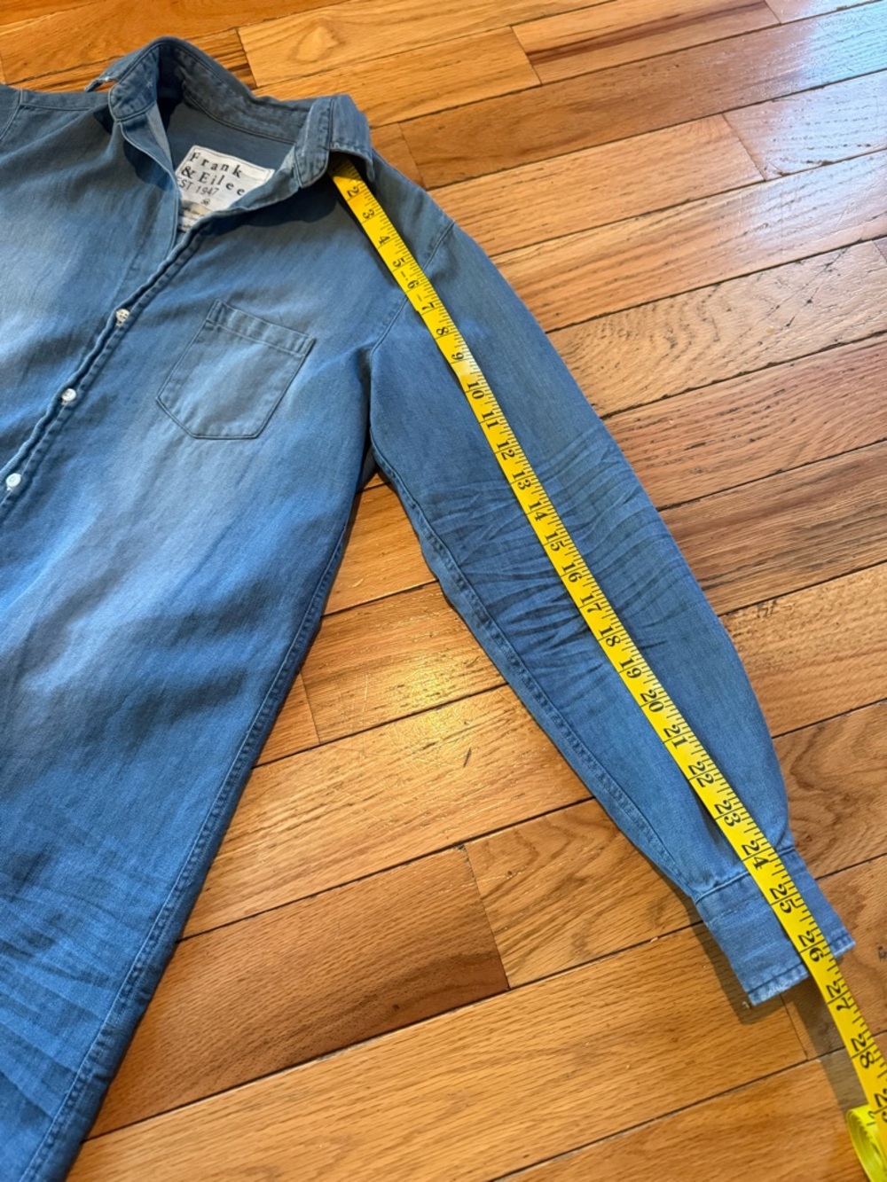 Frank & Eileen Light Blue Denim-Style Button-Down Shirt - Picture 12 of 16